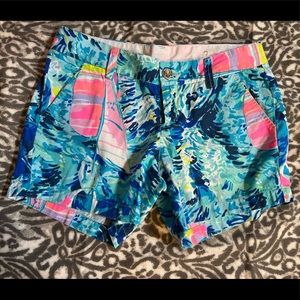 Lilly Pulitzer EUC Callahan short size 2 pink blue navy teal white